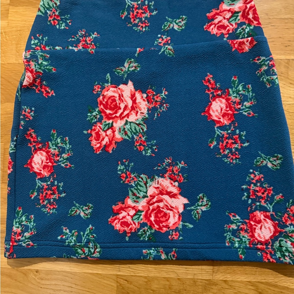 LuLaRoe Blue Floral Mini Skirt